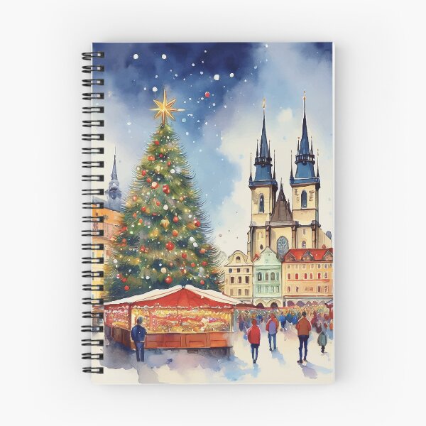 Item preview, Christmas in Prauge Czech Republic Watercolor designed and sold by Magnolia Valley Art.