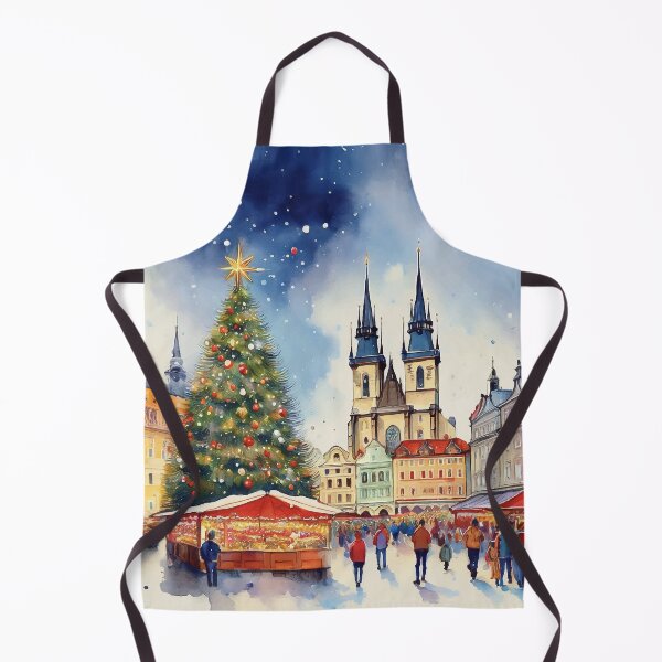 Item preview, Christmas in Prauge Czech Republic Watercolor designed and sold by Magnolia Valley Art.