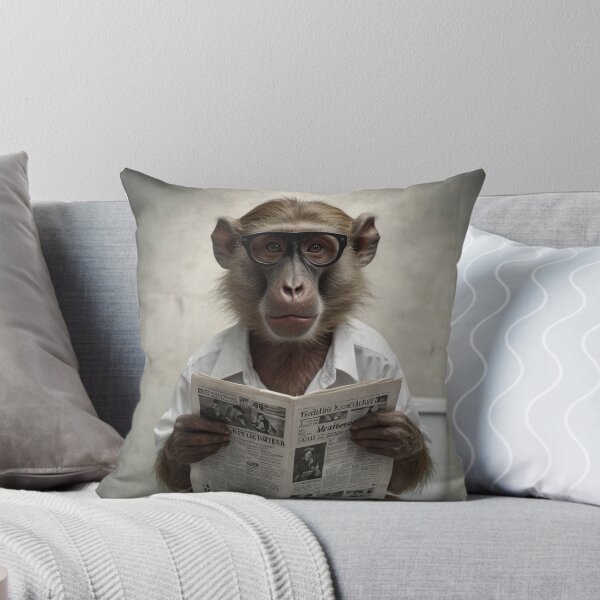 Item preview, Intellectual Baboon Reading Newspaper on Toilet designed and sold by vk09.