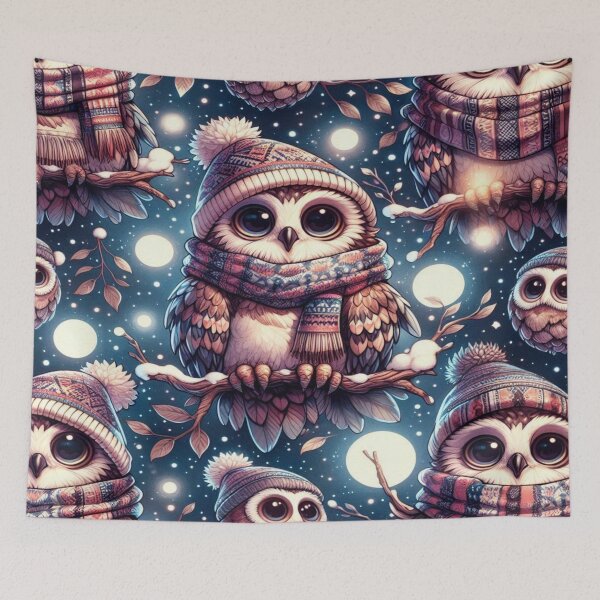 Item preview, Mystical Owl People in Winter Forest designed and sold by Imaginarium of Chaos falcon88 .