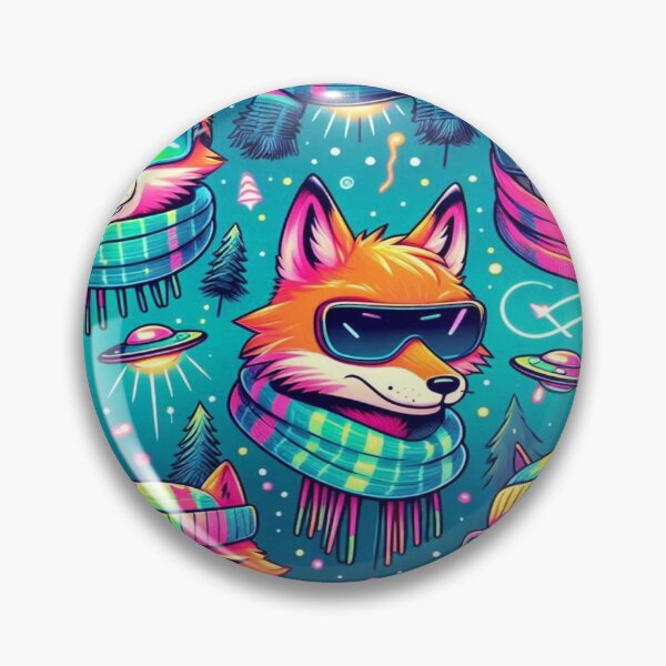Artikelvorschau, Winter-Alien-Fuchs-Kritzeleien entworfen und verkauft von Imaginarium of Chaos falcon88 .