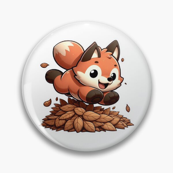 Item preview, cute fox jumping into a pile of leaves sticker designed and sold by FluffyandCute.