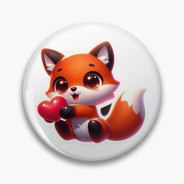 Item preview, cute fox holding a heart designed and sold by FluffyandCute.