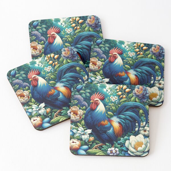 Item preview, Vibrant Rooster in Floral Paradise designed and sold by Suzana Djordjevic.