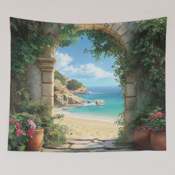 Item preview, Seaside Escape Through Ancient Archway designed and sold by Suzana Djordjevic.