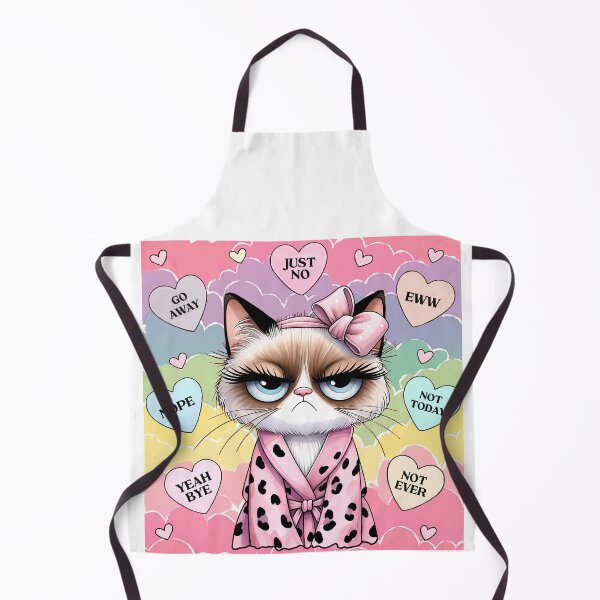 Item preview, Unkind grumpy cat girl on colorful clouds designed and sold by EmeraldeaDesign.