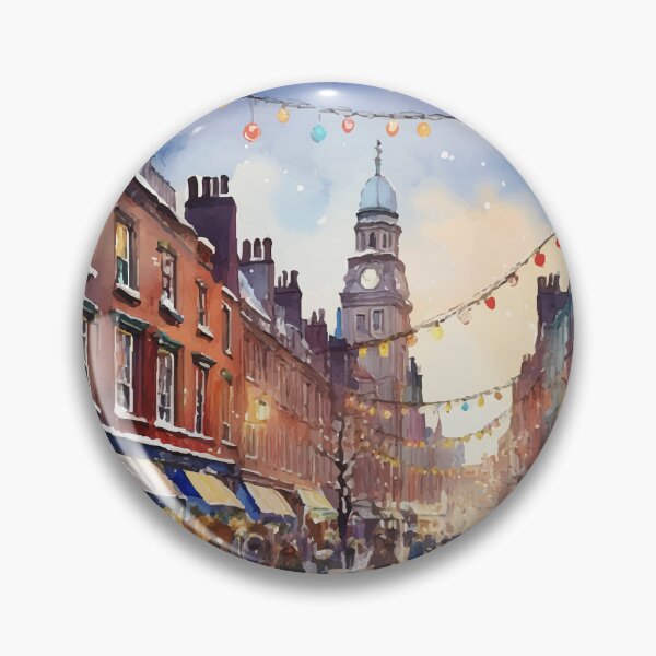 Item preview, Christmas in Dublin Ireland Watercolor designed and sold by Magnolia Valley Art.