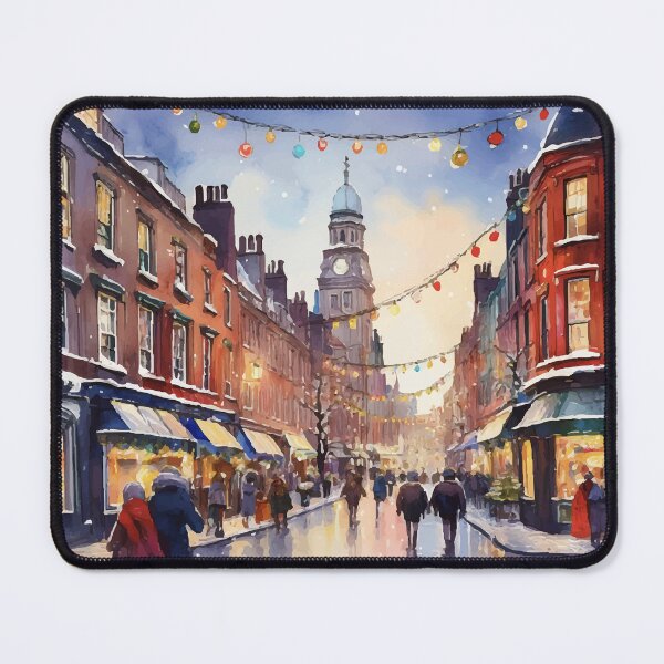 Item preview, Christmas in Dublin Ireland Watercolor designed and sold by Magnolia Valley Art.