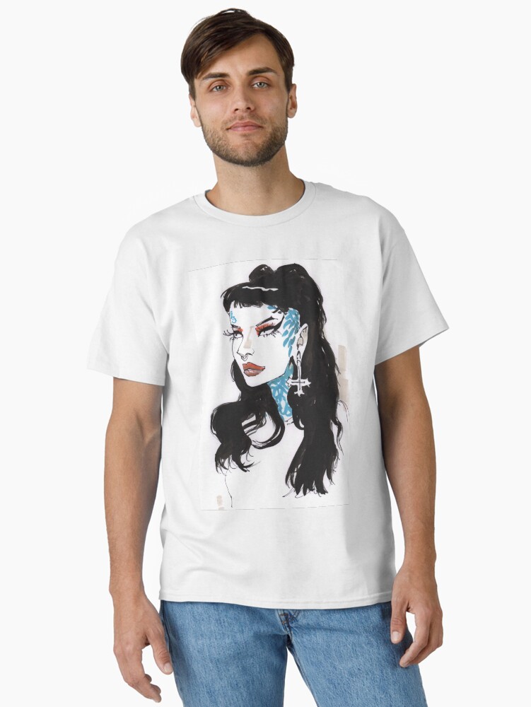 Thumbnail 2 of 7, Classic T-Shirt, Satanic Mullet designed and sold by MrChuckles.