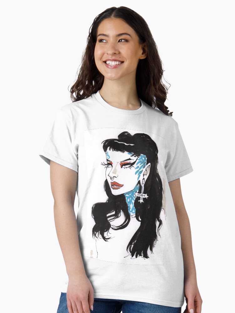 Thumbnail 1 of 7, Classic T-Shirt, Satanic Mullet designed and sold by MrChuckles.