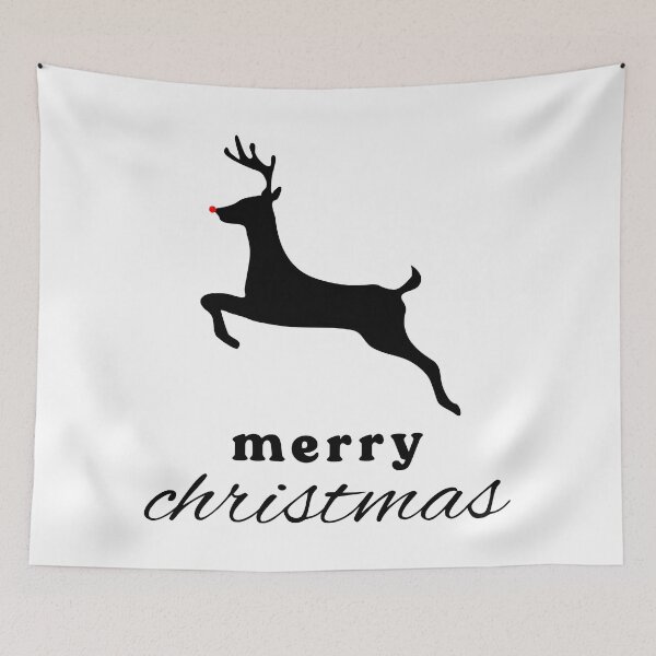 Item preview, Merry Christmas Reindeer Simple Line Art designed and sold by Magnolia Valley Art.