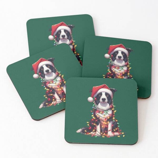 Item preview, Border Collie wrapped in Christmas Lights  designed and sold by reddogbuckeye.