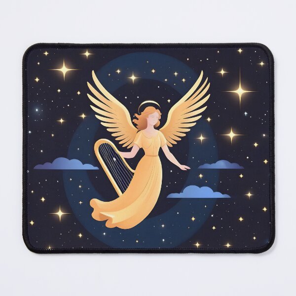 Item preview, Heavenly angel with golden harp designed and sold by Fab-Haven.