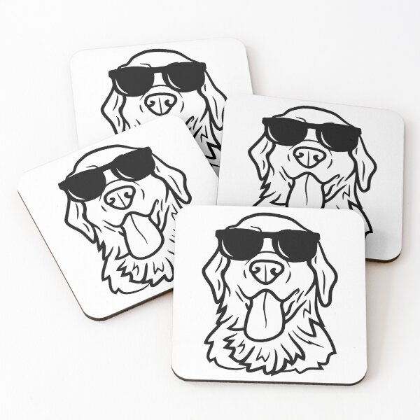 Item preview, Golden Retriever Sunglasses Line Art designed and sold by Magnolia Valley Art.
