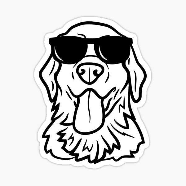 Item preview, Golden Retriever Sonnenbrille Strichzeichnungen designed and sold by Magnolia Valley Art.