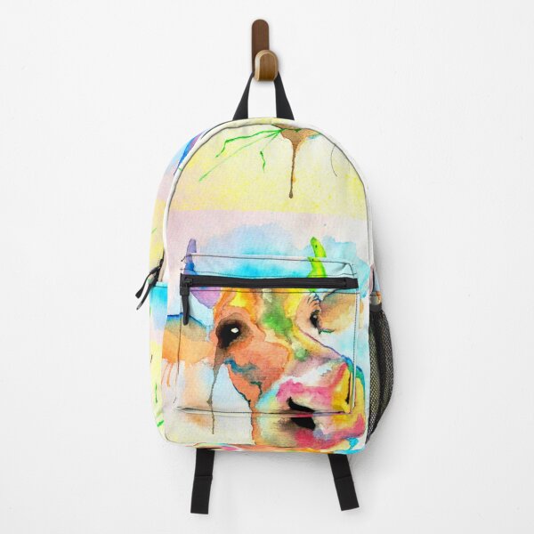 Moo Cow Happy Bull Watercolour Cute Bright Kids’ Toddle Poddle Illustration  Backpack