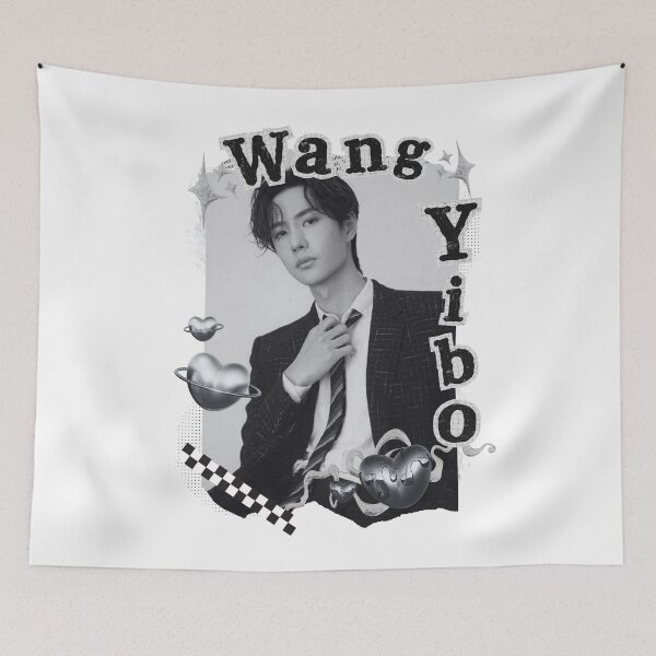 Item preview, Wang Yibo C-Drama Actor Black and White Collage Design designed and sold by AJUNICE STUDIO.
