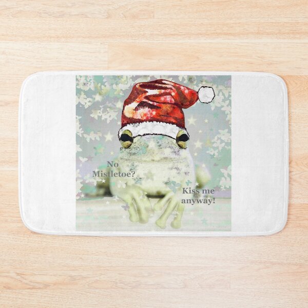 Item preview, Kiss Me Anyway Holiday Green Frog Art designed and sold by Sharon Cummings Art.