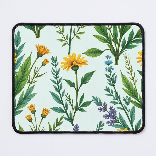 Item preview, "Botanical Bliss: Hand-Drawn Wild Plant & Flower Seamless Pattern" designed and sold by hjian8219.