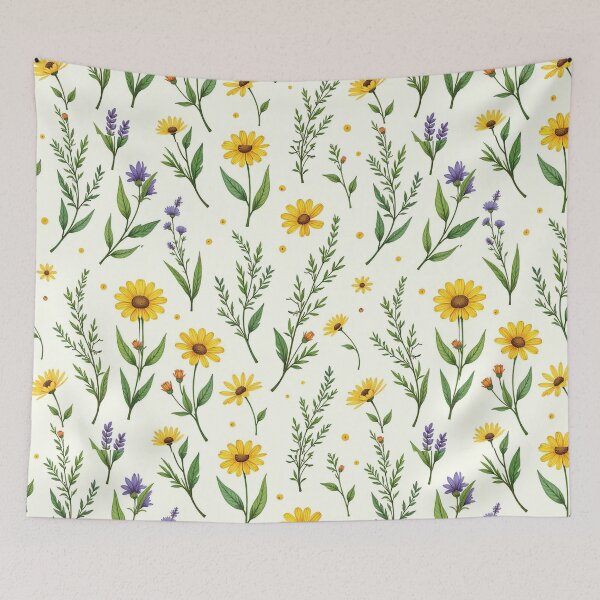 Item preview, "Botanical Bliss: Hand-Drawn Wild Plant & Flower Seamless Pattern" designed and sold by hjian8219.