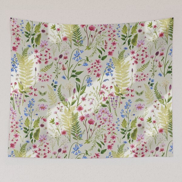 Item preview, "Botanical Bliss: Hand-Drawn Wild Plant & Flower Seamless Pattern" designed and sold by hjian8219.