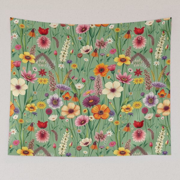 Item preview, "Botanical Bliss: Hand-Drawn Wild Plant & Flower Seamless Pattern" designed and sold by hjian8219.