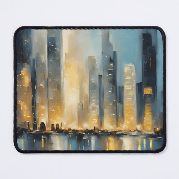 Item preview, Abstract City Glowing At Night designed and sold by Glimmersmith.