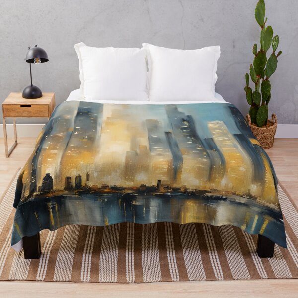 Item preview, Abstract City Glowing At Night designed and sold by Glimmersmith.