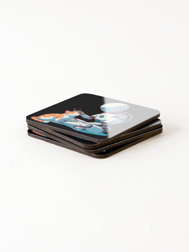 Thumbnail 4 of 5, Coasters (Set of 4), Cat + Robot designed and sold by Rudynhu.