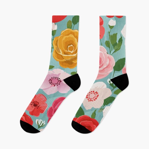 Item preview, Red and White Roses and Poppies Colorful Summer Background  designed and sold by colorleafz.
