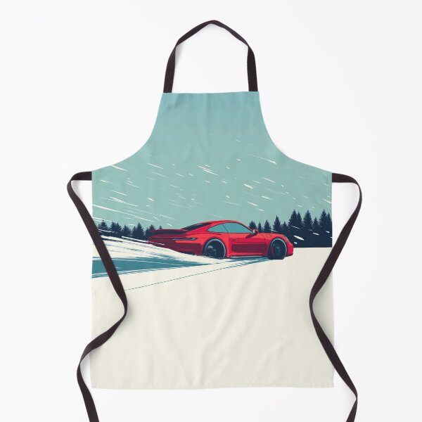 Artikelvorschau, Porsche 911 992 rast durch den Schnee Abbildung entworfen und verkauft von blackdogshop.