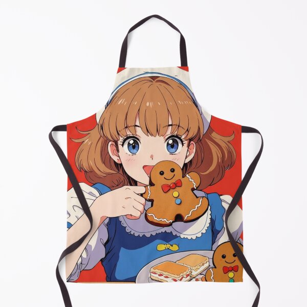 Item preview, ANIME GIRL BAKING AND ENJOYING GINGERBREAD COOKIES HOLIDAY BAKING designed and sold by Arts4U.
