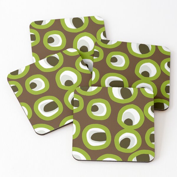 Item preview, Mid Century Modern Geometric Pattern in Brown and Green designed and sold by Deutschic.