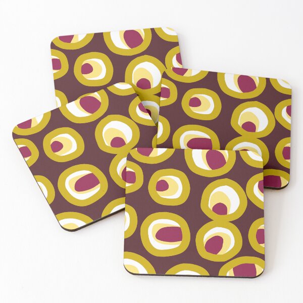 Item preview, Mid-Century Modern Geometric Pattern in Shades of Burgundy and Gold designed and sold by Deutschic.