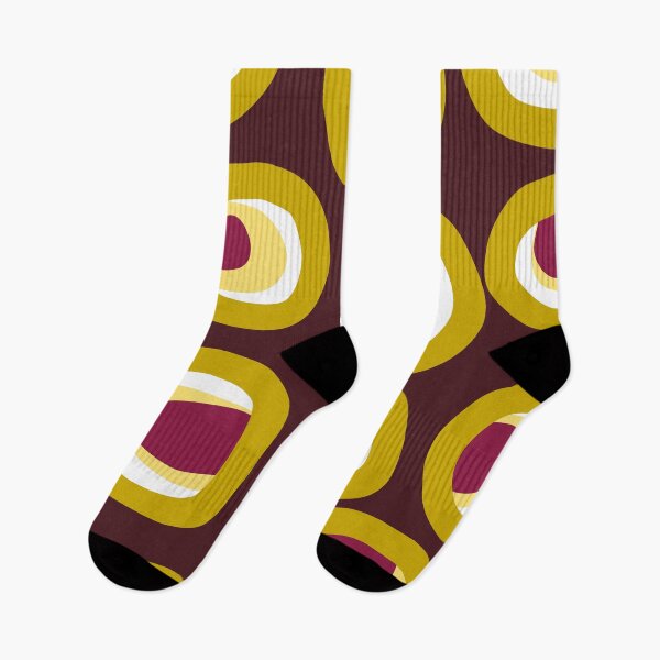 Item preview, Mid-Century Modern Geometric Pattern in Shades of Burgundy and Gold designed and sold by Deutschic.