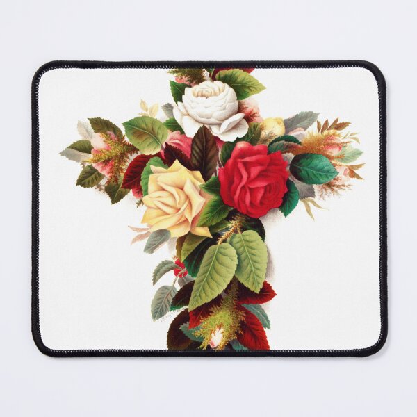 Item preview, Cross of roses (1861–1897), vintage flower illustration by Olive E. Whitney designed and sold by My Artprintz.