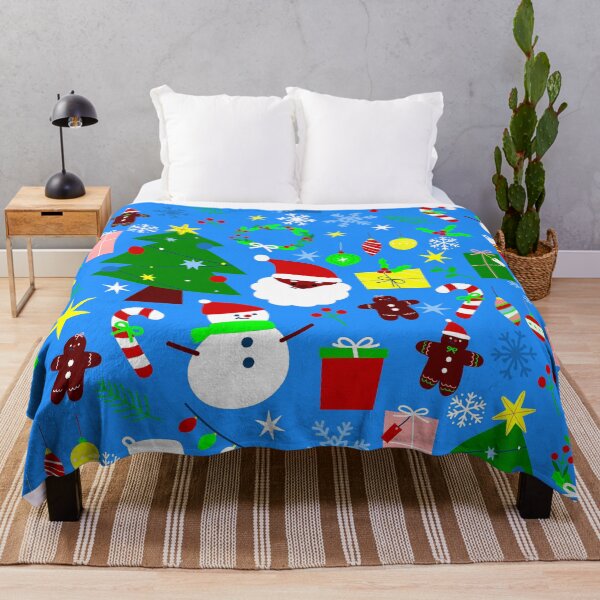 Item preview, blue christmas tree black santa designed and sold by Gossip Rag.