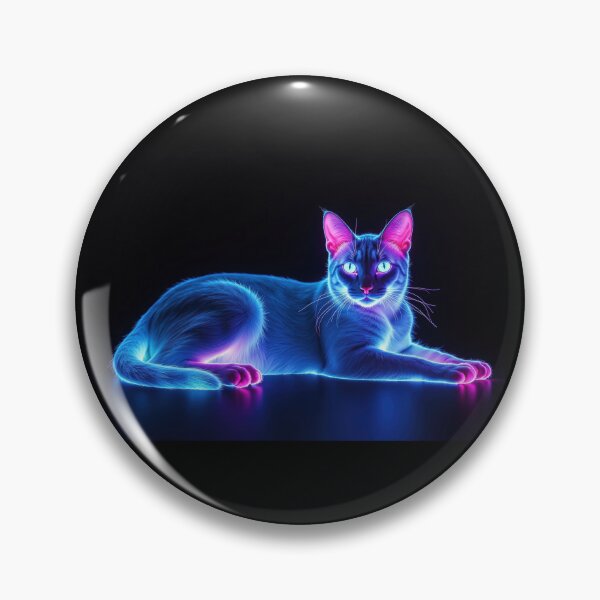 Item preview, Mystical Neon Cat | Blue and Purple Glowing Feline designed and sold by Iskander369.