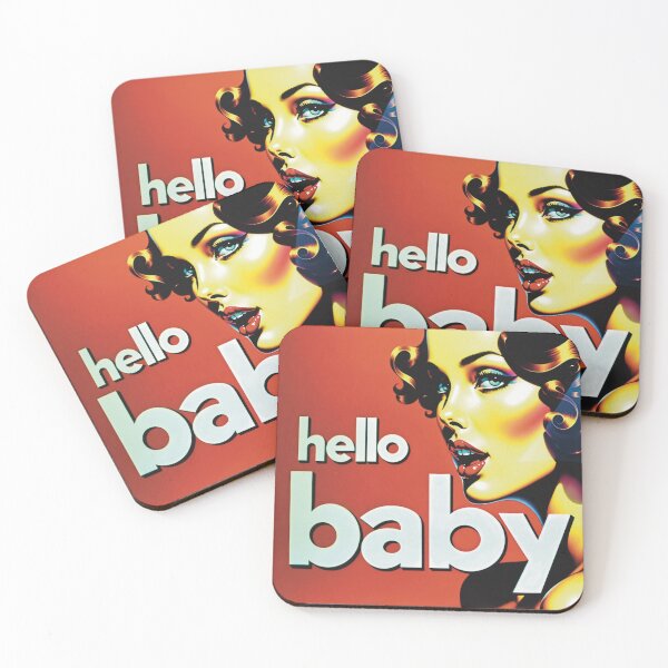 Item preview, hello baby retro poster designed and sold by musclebrandings.