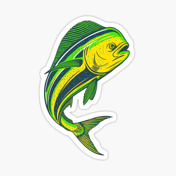 Vista previa del artículo con la obra «pez delfín mahi mahi», diseñado y vendido por CoastalPulse.