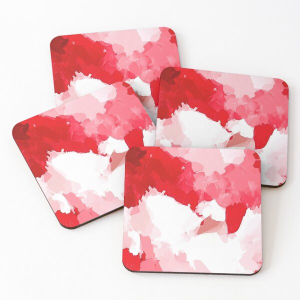 Item preview, Red and White Acrylic Contemporary Brushstrokes Pattern designed and sold by HausKatz.