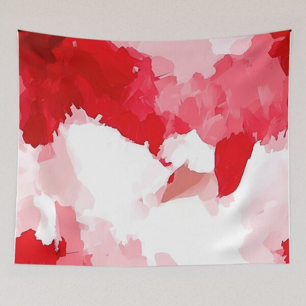 Item preview, Red and White Acrylic Contemporary Brushstrokes Pattern designed and sold by HausKatz.