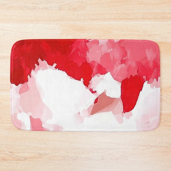Item preview, Red and White Acrylic Contemporary Brushstrokes Pattern designed and sold by HausKatz.