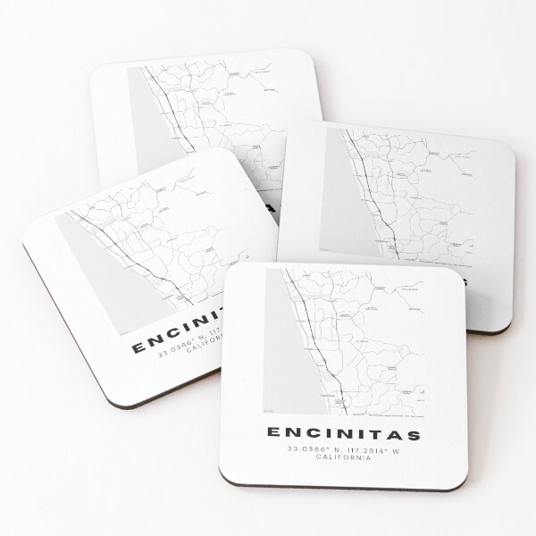 Item preview, Minimalist Encinitas Map Art - California City Coordinates Design designed and sold by RM-Journey.