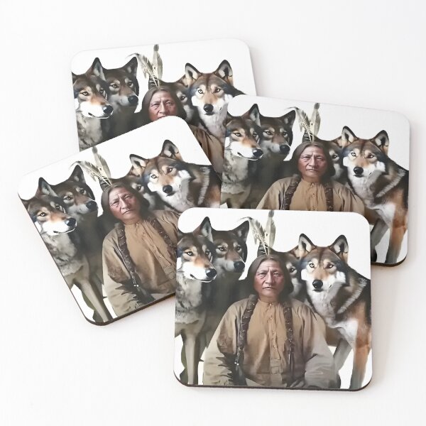 Item preview, Sitting Bull & Wolves designed and sold by SJZDesign.
