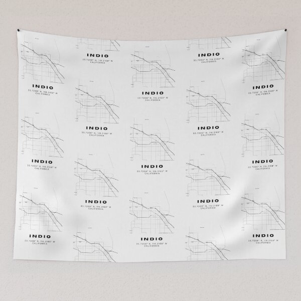 Item preview, Minimalist Indio Map Art - California City Coordinates Design designed and sold by RM-Journey.