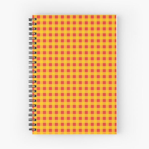 Item preview, Bright Yellow Gingham in Red and Orange Checkered designed and sold by ModdiesColors.