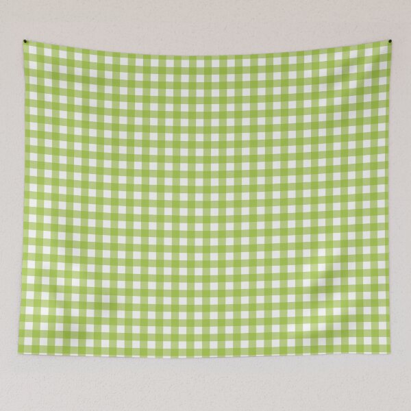 Aperçu de l'œuvre Motif à carreaux vichy vert vif et blanc créée et vendue par ModdiesColors.