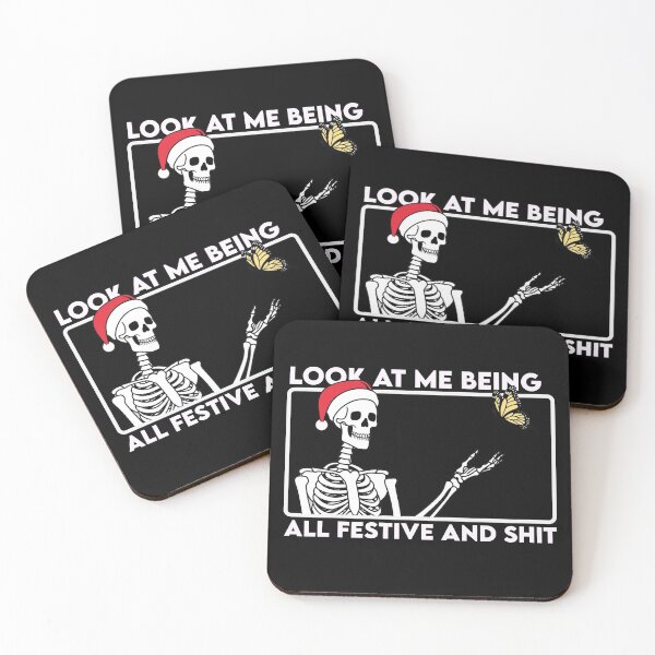 Item preview, Christmas Festive Skeleton, Funny Holiday Tee, Skeleton Sticker Gift Set, Festive Apparel, Unique Christmas Gift designed and sold by EN-YJW.