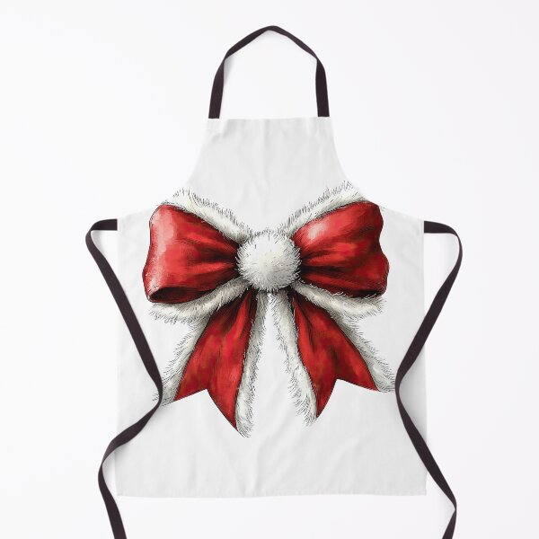 Item preview, Elegant Red Christmas Bow with White Fur Trim – Festive Holiday Ornament Decoration designed and sold by BabydellArt.